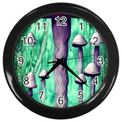 Witchy Mushroom Wall Clock (black) by GardenOfOphir