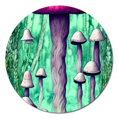 Witchy Mushroom Magnet 5  (round) by GardenOfOphir