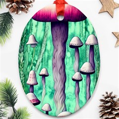 Witchy Mushroom Oval Ornament (two Sides) by GardenOfOphir