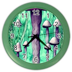 Witchy Mushroom Color Wall Clock by GardenOfOphir