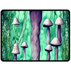 Witchy Mushroom One Side Fleece Blanket (large) by GardenOfOphir