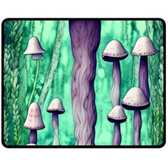 Witchy Mushroom One Side Fleece Blanket (medium) by GardenOfOphir