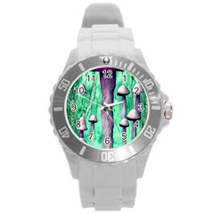 Witchy Mushroom Round Plastic Sport Watch (l) by GardenOfOphir