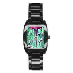 Witchy Mushroom Stainless Steel Barrel Watch by GardenOfOphir