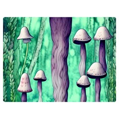 Witchy Mushroom One Side Premium Plush Fleece Blanket (extra Small) by GardenOfOphir