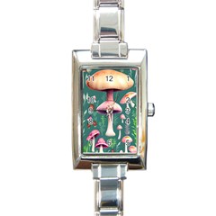 Tiny Historical Mushroom Rectangle Italian Charm Watch by GardenOfOphir