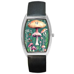 Tiny Historical Mushroom Barrel Style Metal Watch by GardenOfOphir