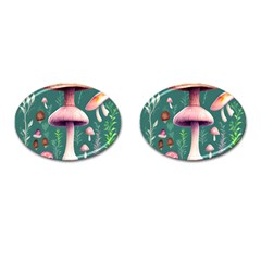 Tiny Historical Mushroom Cufflinks (oval) by GardenOfOphir