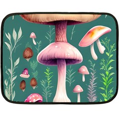 Tiny Historical Mushroom One Side Fleece Blanket (mini) by GardenOfOphir