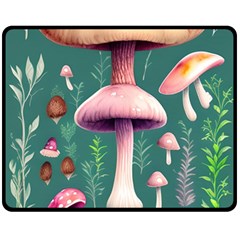 Tiny Historical Mushroom One Side Fleece Blanket (medium) by GardenOfOphir