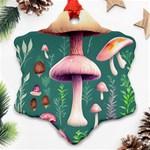 Tiny Historical Mushroom Snowflake Ornament (Two Sides) Back