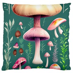 Tiny Historical Mushroom Large Premium Plush Fleece Cushion Case (one Side) by GardenOfOphir