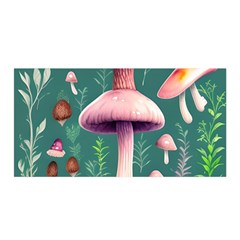 Tiny Historical Mushroom Satin Wrap 35  X 70  by GardenOfOphir