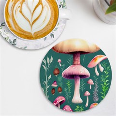 Tiny Historical Mushroom Uv Print Round Tile Coaster by GardenOfOphir