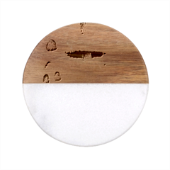 Tiny Historical Mushroom Classic Marble Wood Coaster (round) 