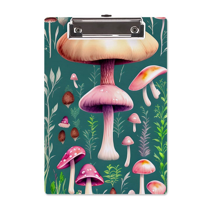 Tiny Historical Mushroom A5 Acrylic Clipboard