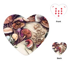 Dainty Mushroom Pendant Playing Cards Single Design (heart) by GardenOfOphir