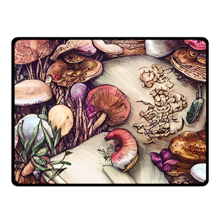 Dainty Mushroom Pendant Fleece Blanket (Small)