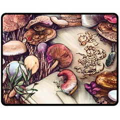 Dainty Mushroom Pendant Fleece Blanket (medium) by GardenOfOphir