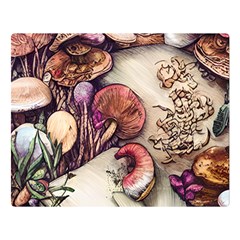 Dainty Mushroom Pendant One Side Premium Plush Fleece Blanket (large)