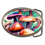 Witchy Mushrooms In The Woods Belt Buckles Front