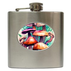 Witchy Mushrooms In The Woods Hip Flask (6 Oz) by GardenOfOphir