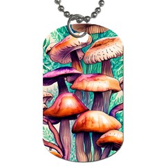 Witchy Mushrooms In The Woods Dog Tag (two Sides) by GardenOfOphir