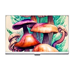 Witchy Mushrooms In The Woods Business Card Holder by GardenOfOphir