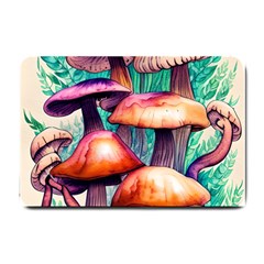 Witchy Mushrooms In The Woods Small Doormat by GardenOfOphir