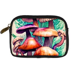 Witchy Mushrooms In The Woods Digital Camera Leather Case by GardenOfOphir