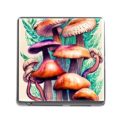 Witchy Mushrooms In The Woods Memory Card Reader (square 5 Slot) by GardenOfOphir