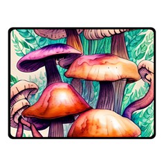 Witchy Mushrooms In The Woods One Side Fleece Blanket (small) by GardenOfOphir