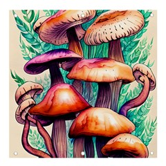 Witchy Mushrooms In The Woods Banner And Sign 4  X 4  by GardenOfOphir