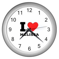 I Love Melissa Wall Clock (silver) by ilovewhateva