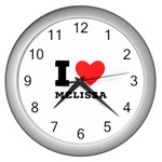 I love melissa Wall Clock (Silver) Front