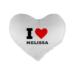 I Love Melissa Standard 16  Premium Flano Heart Shape Cushions by ilovewhateva