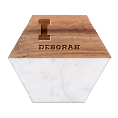 I Love Deborah Marble Wood Coaster (hexagon)  by ilovewhateva