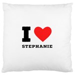 I love stephanie Large Premium Plush Fleece Cushion Case (Two Sides) Front