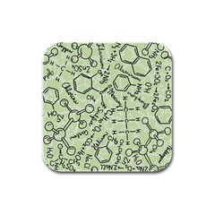 Multicolored Chemical Bond Illustration Chemistry Formula Science Rubber Square Coaster (4 Pack) by Jancukart