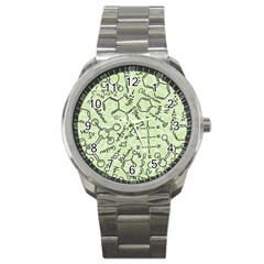 Multicolored Chemical Bond Illustration Chemistry Formula Science Sport Metal Watch