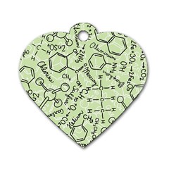 Multicolored Chemical Bond Illustration Chemistry Formula Science Dog Tag Heart (two Sides)