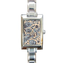 Texture Ornament Paisley Rectangle Italian Charm Watch