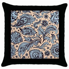 Texture Ornament Paisley Throw Pillow Case (black)