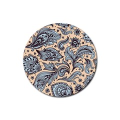 Texture Ornament Paisley Rubber Round Coaster (4 Pack)