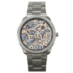 Texture Ornament Paisley Sport Metal Watch