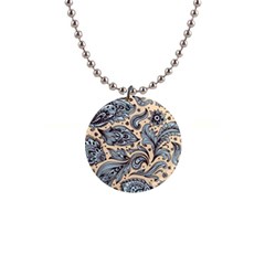 Texture Ornament Paisley 1  Button Necklace by Jancukart