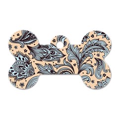 Texture Ornament Paisley Dog Tag Bone (one Side)