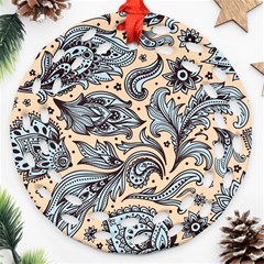 Texture Ornament Paisley Round Filigree Ornament (two Sides)