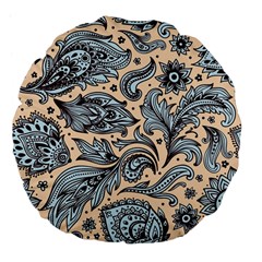 Texture Ornament Paisley Large 18  Premium Flano Round Cushions