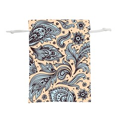 Texture Ornament Paisley Lightweight Drawstring Pouch (l)